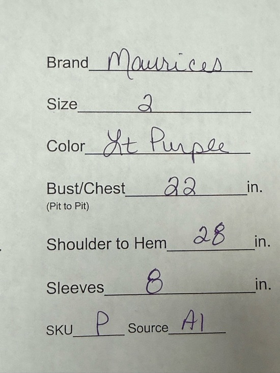 Maurices Lavender Lace Top Size 2 Boho Floral Sheer Overlay Short Sleeve - Picture 8 of 8